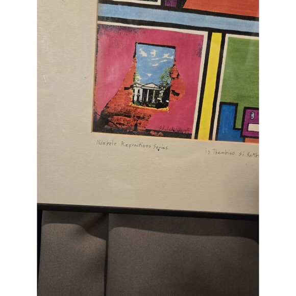 S African Art By Shabaka Napata, Ndebele Tribe, 1993 Rare Find - Picture 6 of 9